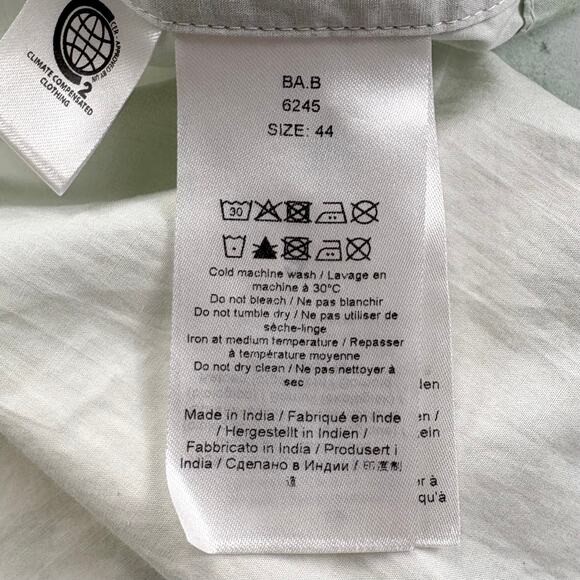 Ganni Tie Dye Cotton Poplin Quarter Button Shirt in Green Watercolor EU 44 US XL - Picture 6 of 10